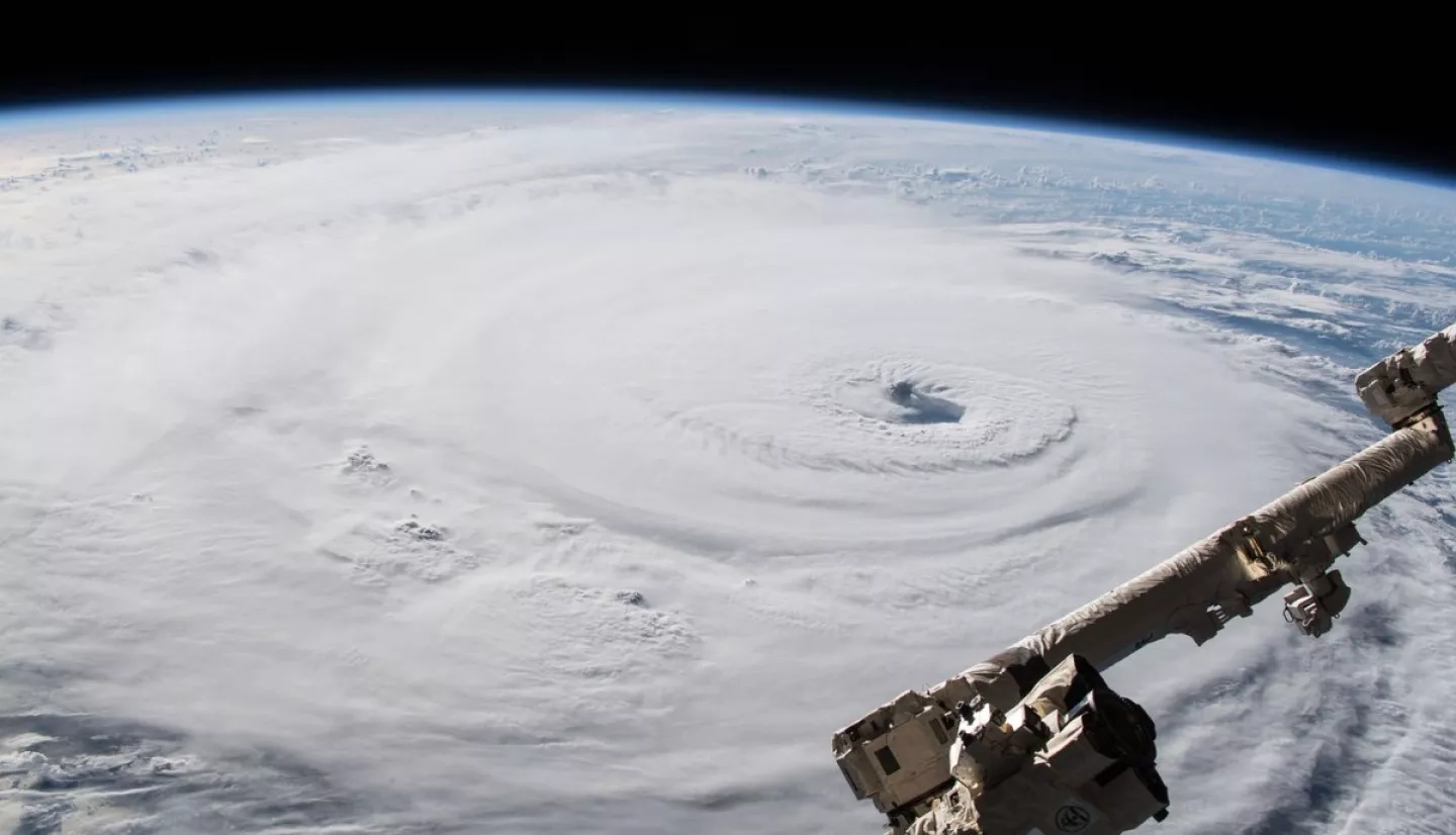 Photograph of Hurricane Florence as seen from the International Space Station on 9/12/2018 at ~600 miles from Southeast U.S. coastline.