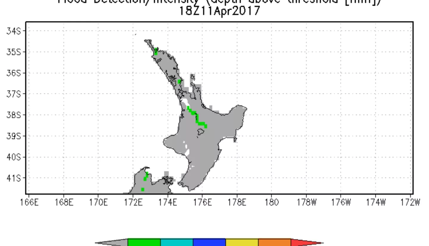 2017 New Zealand flood forecast from the GFMS.