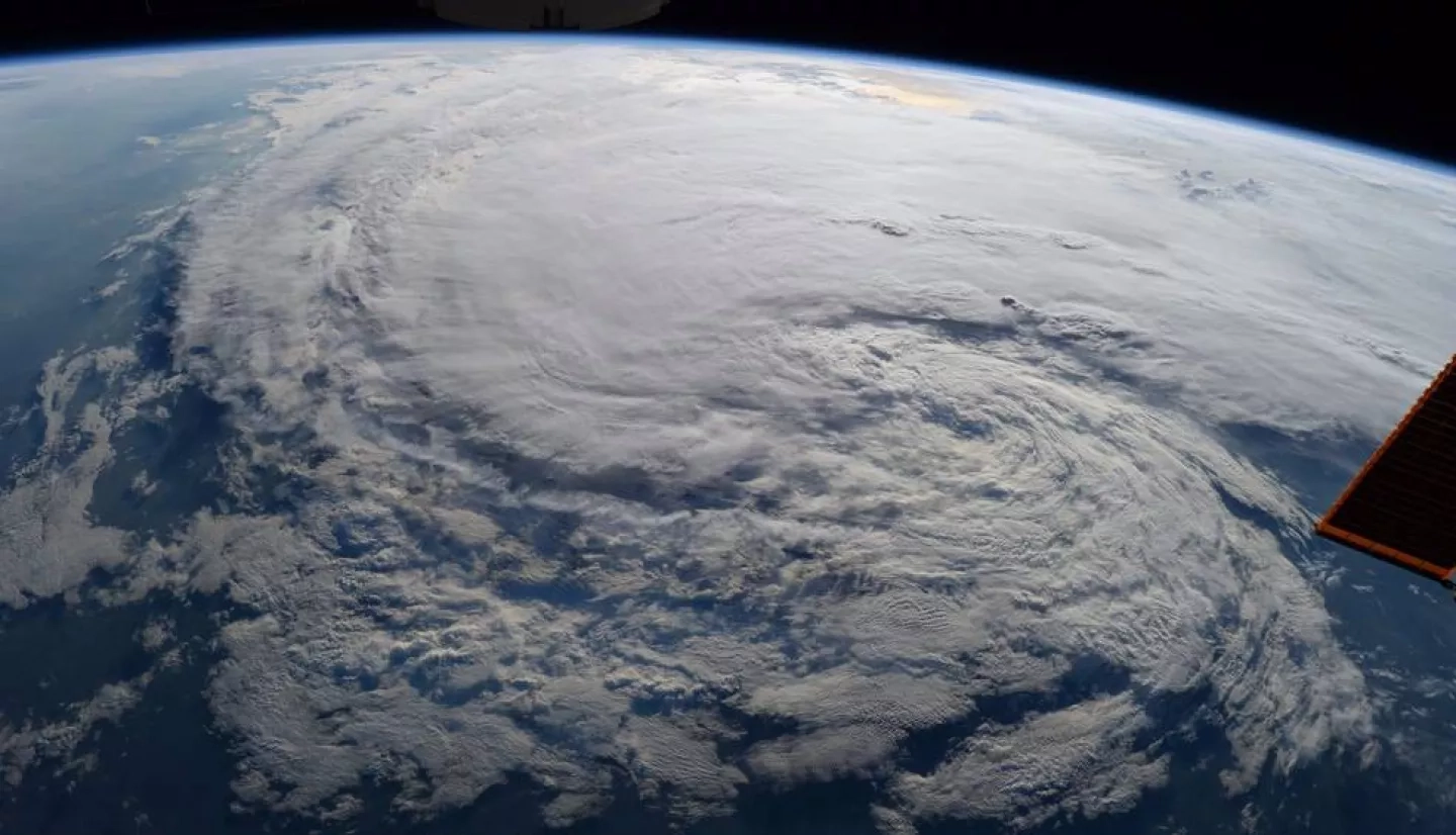 Astronaut Randy Bresnik took this photo of Tropical Storm Harvey from the International Space Station on Aug. 28 at 1:27 p.m. CDT.