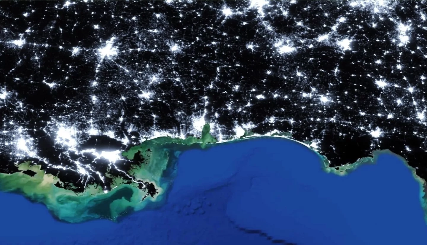 The Skyglow Estimation Toolbox (SET) generates light pollution maps based on Suomi NPP VIIRS Day/Night Band imagery from NCEI’s Earth Observation Group (2014 to 2018). This image captures the skyglow around Gulf Island National Seashore. Lighter areas indicate regions where local stakeholders should implement light pollution reduction measures. SET allows park managers to use NPP VIIRS to estimate skyglow from any location, which in turn informs light pollution management decisions for wildlife conservation and night sky viewing.