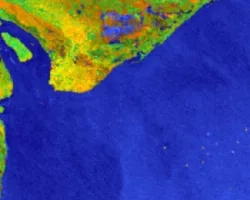 Image of blue water, highlighting flooding that impacted Mozambique