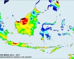 Average annual rainfall in Indonesia for January 2014–2017