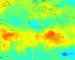 Global atmospheric carbon dioxide concentrations as recorded by NASA's Orbiting Carbon Observatory-2