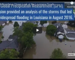 Screen shot of GPM Closer Look Louisiana Flood video