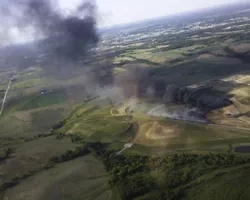 toxic plume of a landfill fire