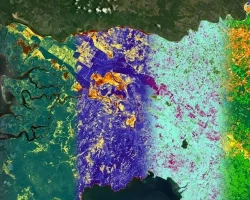 Satellite imagery allows for analysis of land cover change