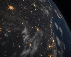 Earth at night from space