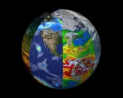 scientific visualization of data on Earth globe