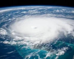 Astronauts onboard the ISS capture an image of Hurricane Dorian moving over the Caribbean on Sep. 1, 2019. Imagery from the ISS can provide decision makers with near real time data to support disaster response and recovery. Credit: NASA, ISS