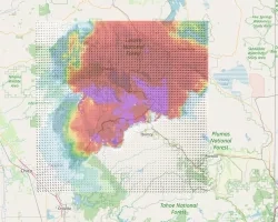 Smoke forecast from the WRF-SFIRE project. 