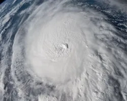 Photograph of Hurricane Milton from space.