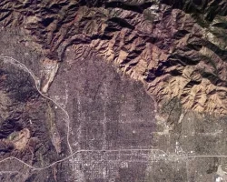 Planet labs satellite image of Altadena, CA, after the LA fires in Jan. 2025. 