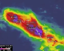IMERG precipitation accumulation from Hurricane Maria 9/17/17 - 9/21/17