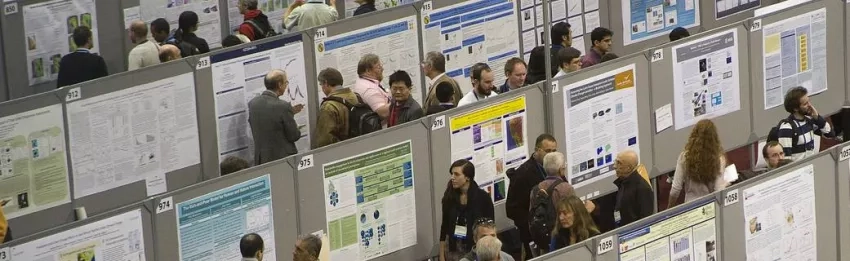 Photo of poster session at AGU