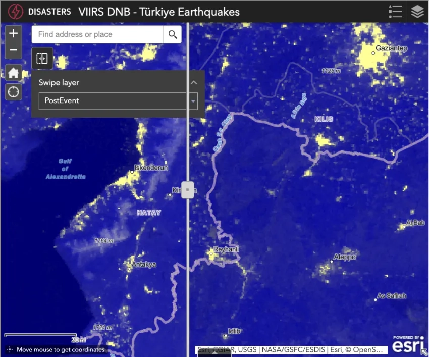 Black marble imagery from the Turkiye earthquakes. 